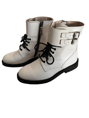 Allsaints Brigade White Combat Boots Size 38